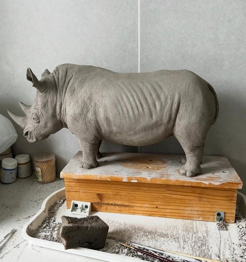 White Rhino Sculpture